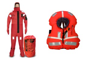 IMMERSION SUIT AND LIFE JACKET